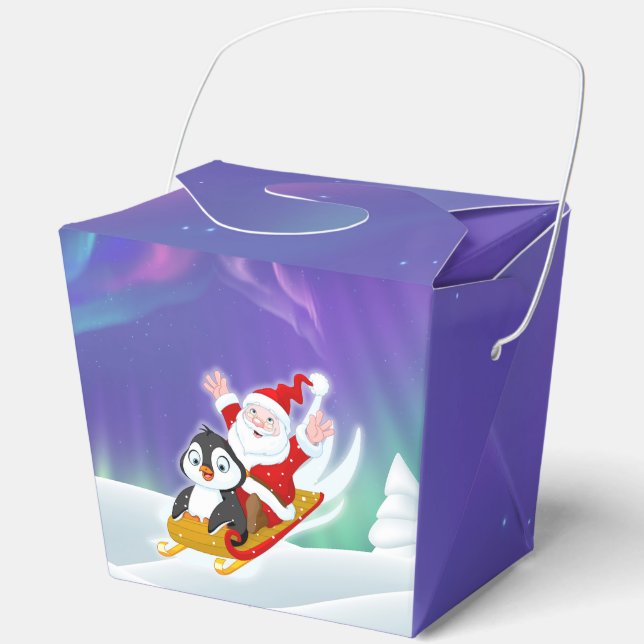 Santa & Penguins Winter Adventure Box Favour Box (Front)