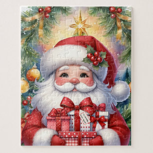 Santa Personalise Name Christmas Gift Jigsaw Puzzle