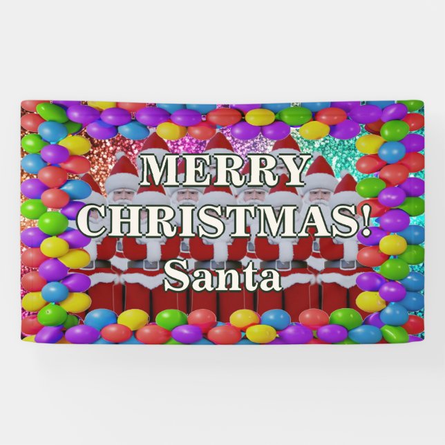 Santa Personalised character birthday banner (Horizontal)
