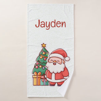 Santa Personalised Children's Christmas Bath Towel