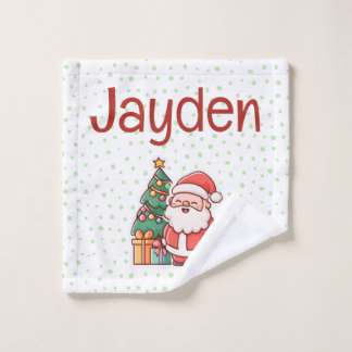 Santa Personalised Children's Christmas Wash Cloth