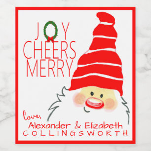 Santa Personalised Christmas Wine Bottle Label