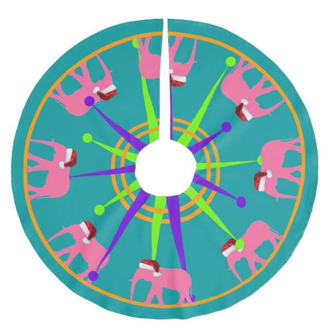 Santa-phant Brushed Polyester Tree Skirt (Front)