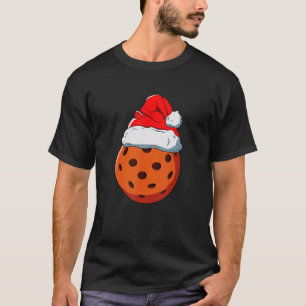 Santa Pickle Ball Paddleball Player Christmas Pick T-Shirt