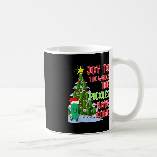 Santa Pickle Christmas Tree Lights Fun Pickle Gift Coffee Mug (Right)