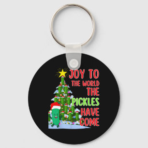 Santa Pickle Christmas Tree Lights Fun Pickle Gift Key Ring