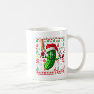 Santa Pickle Playing Baseball Xmas Player Vegan Sw Coffee Mug