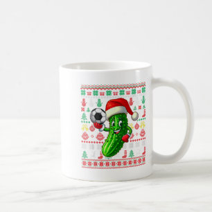 Santa Pickle Playing Soccer Xmas Player Vegan Swea Coffee Mug