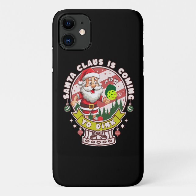 Santa Pickleball Christmas, Funny Santa  Case-Mate iPhone Case (Back)