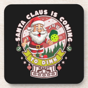 Santa Pickleball Christmas, Funny Santa  Coaster