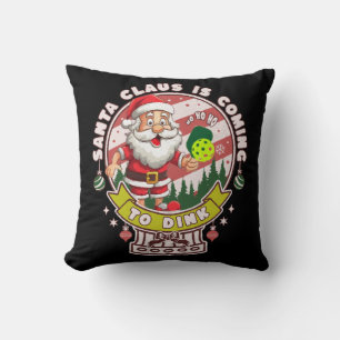 Santa Pickleball Christmas, Funny Santa Cushion