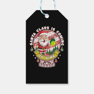 Santa Pickleball Christmas, Funny Santa Gift Tags