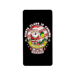 Santa Pickleball Christmas, Funny Santa Label