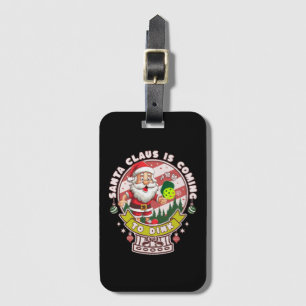Santa Pickleball Christmas, Funny Santa Luggage Tag