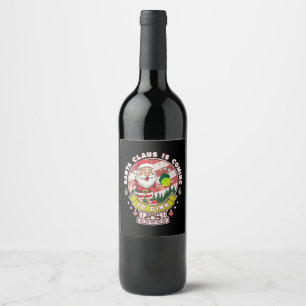 Santa Pickleball Christmas, Funny Santa Wine Label