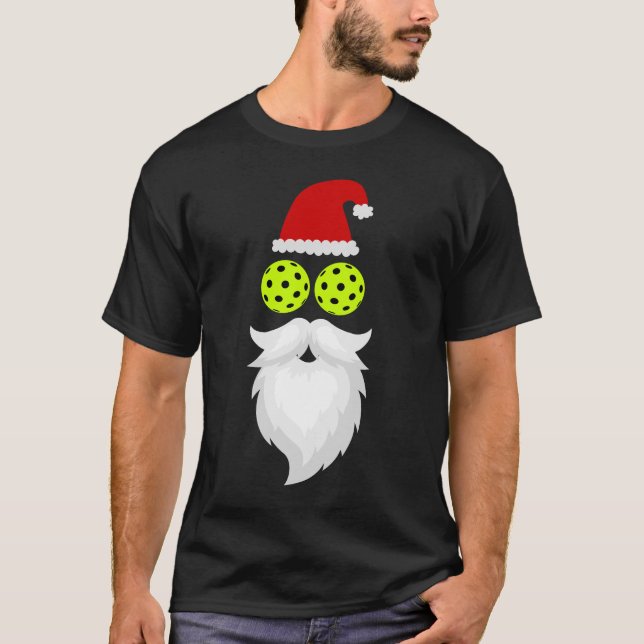 Santa Pickleball - Christmas Pickleball T-Shirt (Front)