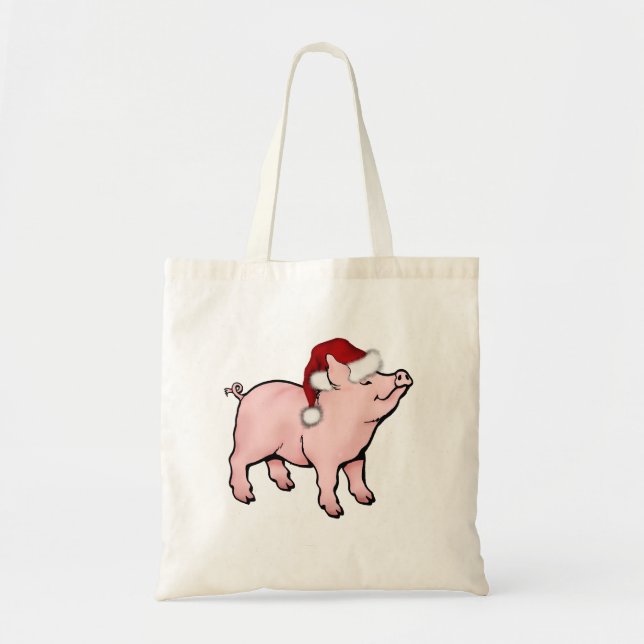 santa pig tote bag (Front)
