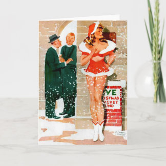 Santa Pin-Up Girl Christmas Greeting Card
