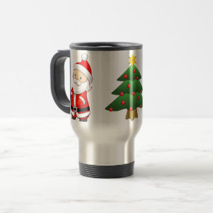 Santa Pine Tree Stainless Steel 15 oz Mug
