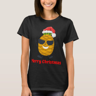 Santa Pineapple Merry Christmas Tree Pajama Vacati T-Shirt