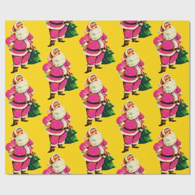 Santa Pink Christmas Delight 2 Wrapping Paper (Flat)
