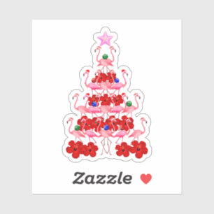 Santa Pink Flamingo Christmas Tree