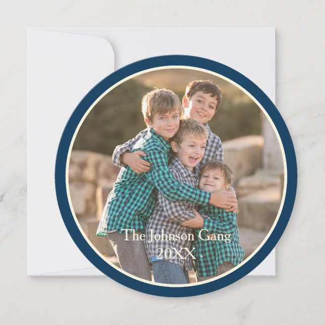 Santa Pirate Ship w/ Dolphins Christmas Photo Card (Front)