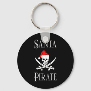 Santa Pirate Skull Swords Christmas Hat Boating Lo Key Ring
