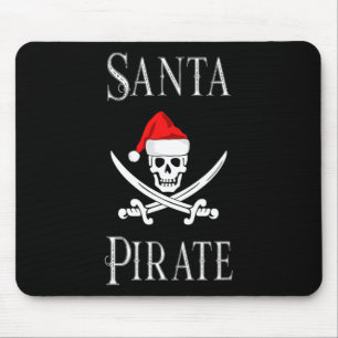 Santa Pirate Skull Swords Christmas Hat Boating Lo Mouse Mat
