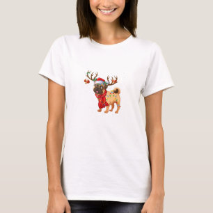 Santa Pitbull Christmas Tree Light Pajama Dog X-ma T-Shirt