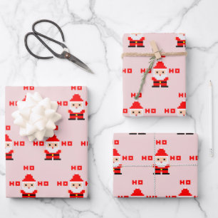 Santa Pixel Art 2 Wrapping Paper Sheet