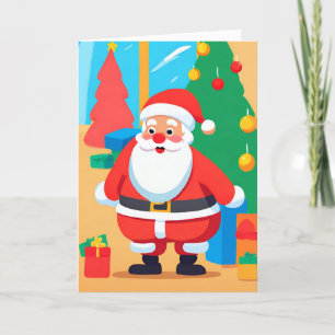 Santa Playful illustration Folded Holiday Card