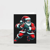 Santa Playing American Football Christmas Women Me