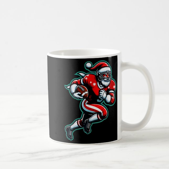 Santa Playing American Football Christmas Women Me Coffee Mug (Right)
