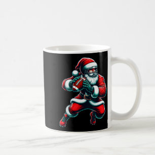 Santa Playing American Football Christmas Women Me Coffee Mug