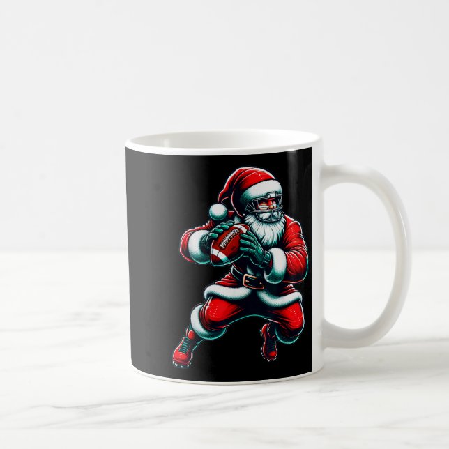 Santa Playing American Football Christmas Women Me Coffee Mug (Right)
