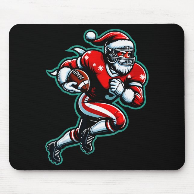 Santa Playing American Football Christmas Women Me Mouse Mat (Front)