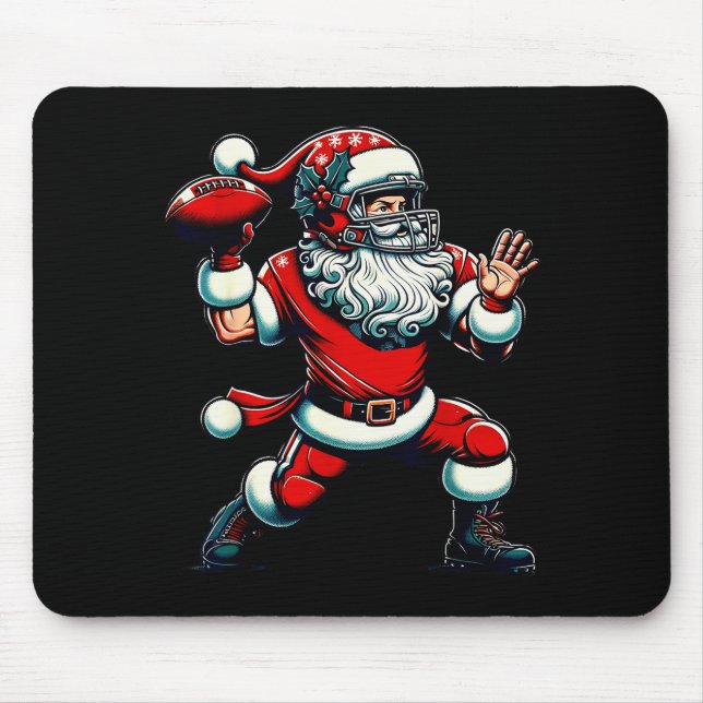 Santa Playing American Football Christmas Women Me Mouse Mat (Front)