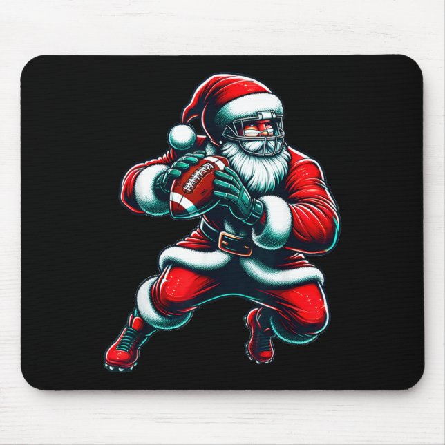 Santa Playing American Football Christmas Women Me Mouse Mat (Front)