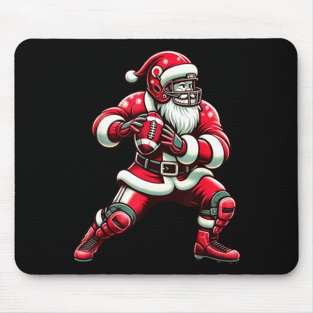 Santa Playing American Football Christmas Women Me Mouse Mat (Front)