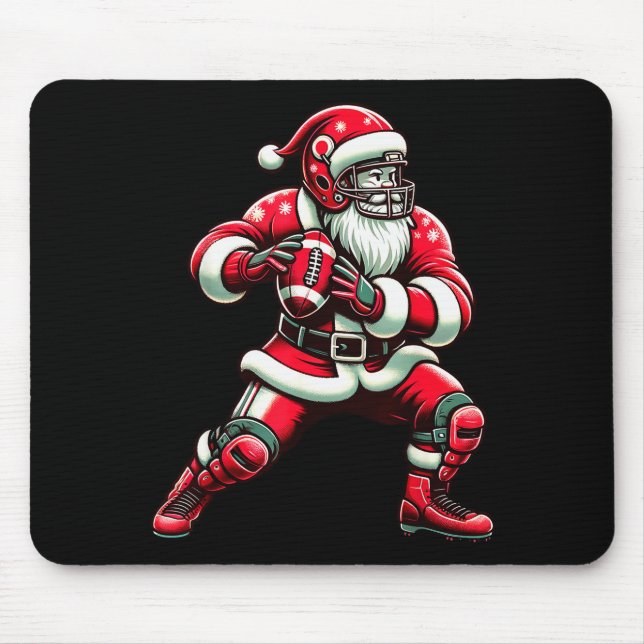 Santa Playing American Football Christmas Women Me Mouse Mat (Front)