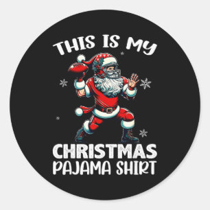 Santa Playing American Football, This Is My Christ Classic Round Sticker