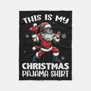 Santa Playing American Football, This Is My Christ Fleece Blanket