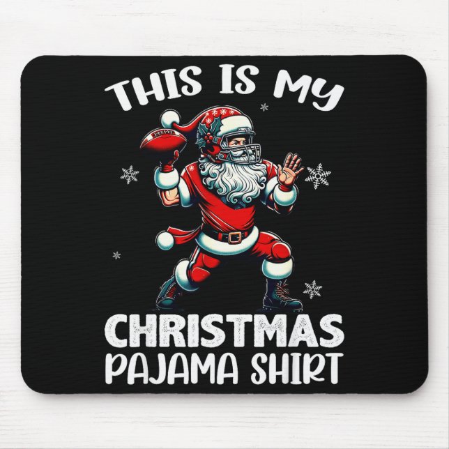 Santa Playing American Football, This Is My Christ Mouse Mat (Front)