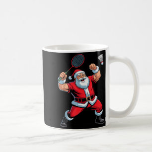 Santa Playing Badminton Funny Holiday Christmas Xm Coffee Mug