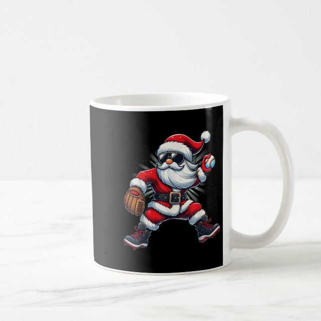 Santa Playing Baseball As Tcher Boys Kids Teens Ch Coffee Mug (Right)