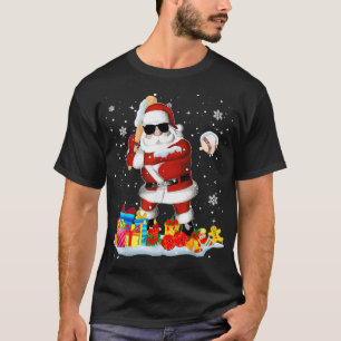 Santa Playing Baseball Cool Christmas Santa Baseba T-Shirt