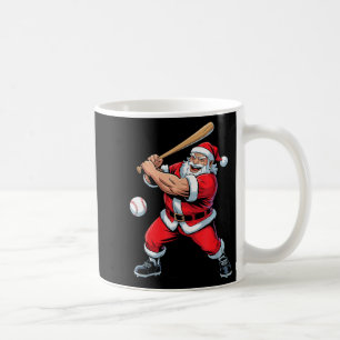 Santa Playing Baseball Funny Holiday Christmas Xma Coffee Mug