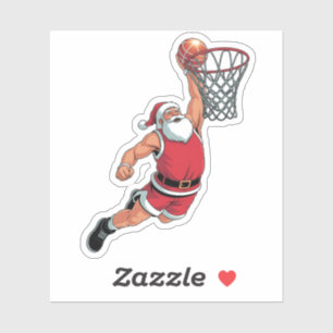 Santa Playing Basketball Christmas Sport Lovers 