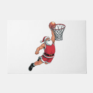 Santa Playing Basketball Christmas Sport Lovers Doormat
